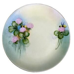 Antique Hutschenreuther Selb Bavaria Hand Painted Floral Plate Pink Flowers 8"